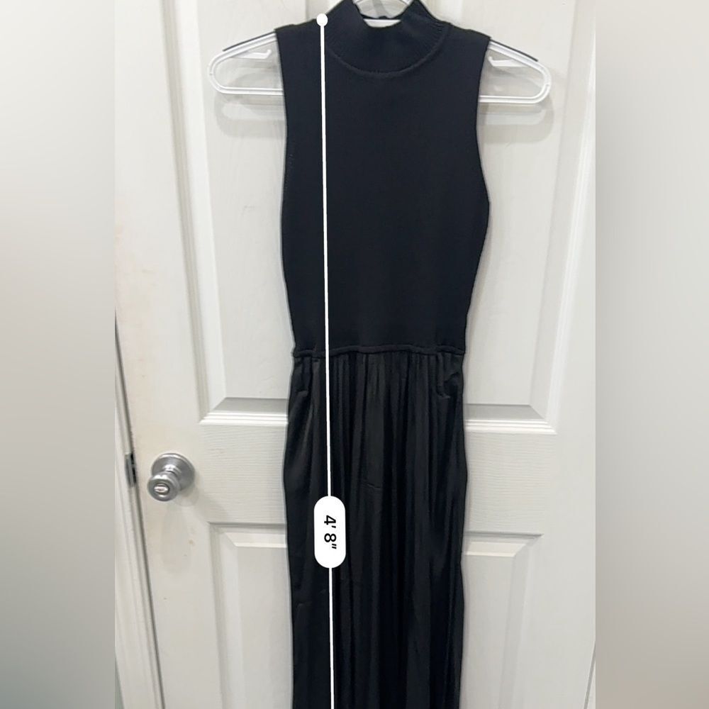 Elan Black mockneck sleeveless mixed media maxi dress size medium new with tags - Picture 9 of 12